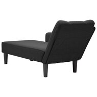 Chaise longue met rechterarmleuning stof zwart 6