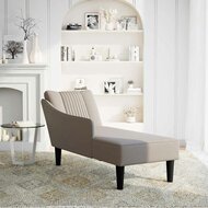 Chaise longue met rechterarmleuning stof taupe 2