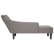 Chaise longue met rechterarmleuning stof taupe 5