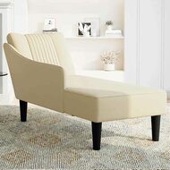 Chaise longue met rechterarmleuning stof cr&egrave;mekleurig 2