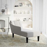 Chaise longue met rechterarmleuning stof wolk grijs 2