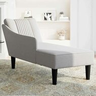 Chaise longue met rechterarmleuning stof wolk grijs 3