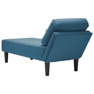 Chaise longue met kussen en rechterarmleuning fluweel blauw 6