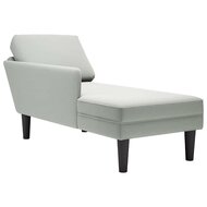 Chaise longue met kussen &amp; rechterarmleuning fluweel lichtgrijs 1