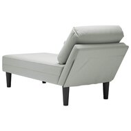 Chaise longue met kussen &amp; rechterarmleuning fluweel lichtgrijs 6