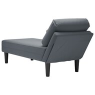 Chaise longue met kussen&amp;rechterarmleuning fluweel donkergrijs 6