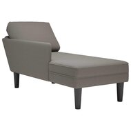 Chaise longue met kussen corduroy stof lichtgrijs 1