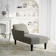 Chaise longue met kussen corduroy stof lichtgrijs 2