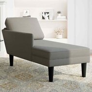 Chaise longue met kussen corduroy stof lichtgrijs 3