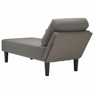 Chaise longue met kussen corduroy stof lichtgrijs 6