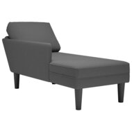 Chaise longue met kussen corduroy stof donkergrijs 1