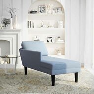 Chaise longue met kussen corduroy stof blauw 2