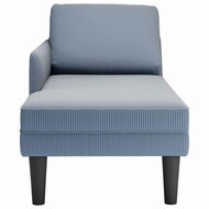 Chaise longue met kussen corduroy stof blauw 4