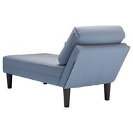 Chaise longue met kussen corduroy stof blauw 6