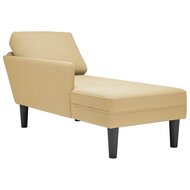 Chaise longue met kussen corduroy stof lichtgroen grijs 1