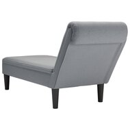 Chaise longue met kussen en rechterarmleuning stof lichtgrijs 6