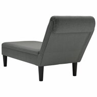 Chaise longue met kussen en rechterarmleuning stof donkergrijs 6