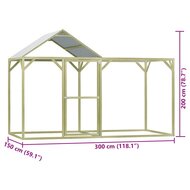 Kippenhok 3x1,5x2 m staal 7