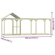 Kippenhok 4,5x1,5x2 m staal 7