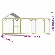 Kippenhok 4,5x1,5x2 m ge&iuml;mpregneerd grenenhout 7