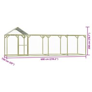 Kippenhok 6x1,5x2 m ge&iuml;mpregneerd grenenhout 7