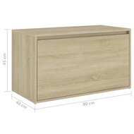 Halbank 80x40x45 cm bewerkt hout sonoma eikenkleurig 8