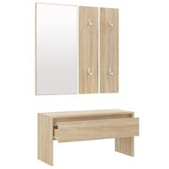 Garderobe set bewerkt hout sonoma eiken 6