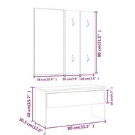 Garderobe set bewerkt hout sonoma eiken 8