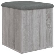 Opbergbankje 42x42x45 cm bewerkt hout grijs sonoma eikenkleurig 7