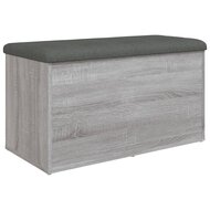 Opbergbankje 82x42x45 cm bewerkt hout grijs sonoma eikenkleurig 2