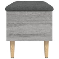 Opbergbankje 82x42x46 cm bewerkt hout grijs sonoma eikenkleurig 6