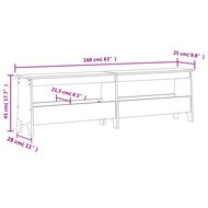 Halbankje 160x28x45 cm massief grenenhout wasbruin 9