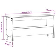 Halbankje 100x28x45 cm massief grenenhout wasbruin 9