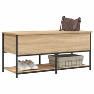 Opbergbankje 100x42,5x47 cm bewerkt hout sonoma eikenkleurig 4