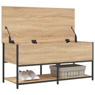 Opbergbankje 100x42,5x47 cm bewerkt hout sonoma eikenkleurig 5