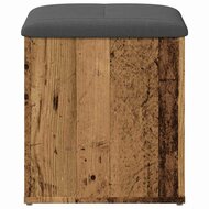 Opbergbank 42x42x45 cm bewerkt hout oud houtkleurig 3