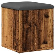 Opbergbank 42x42x45 cm bewerkt hout oud houtkleurig 5