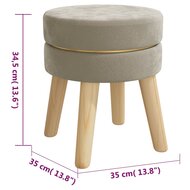 Hocker rond fluweel donkergrijs 6