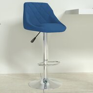 Barkruk fluweel blauw 1