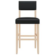 Barstoelen 2 st massief rubberhout en kunstleer 5