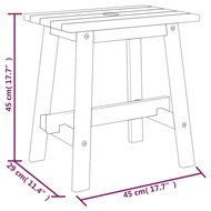 Kruk 45x29x45 cm rechthoekig massief acaciahout 7