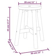 Kruk 38x38x45 cm rond massief acaciahout bruin 6