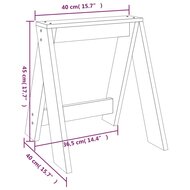 Krukken 2 st 40x40x45 cm massief grenenhout grijs 9