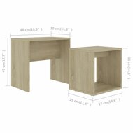 Salontafelset 48x30x45 cm bewerkt hout sonoma eikenkleurig 6