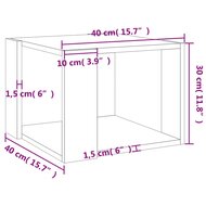 Salontafel 40x40x30 cm bewerkt hout sonoma eikenkleurig 7