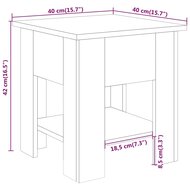 Salontafel 40x40x42 cm bewerkt hout wit 6