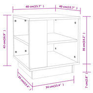 Salontafel 40x40x43 cm bewerkt hout betongrijs 7