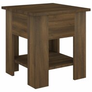 Salontafel 40x40x42 cm bewerkt hout bruin eikenkleur 2