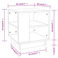 Salontafel 40x40x43 cm bewerkt hout gerookt eikenkleurig 7