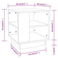 Salontafel 40x40x43 cm bewerkt hout bruin eikenkleur 7